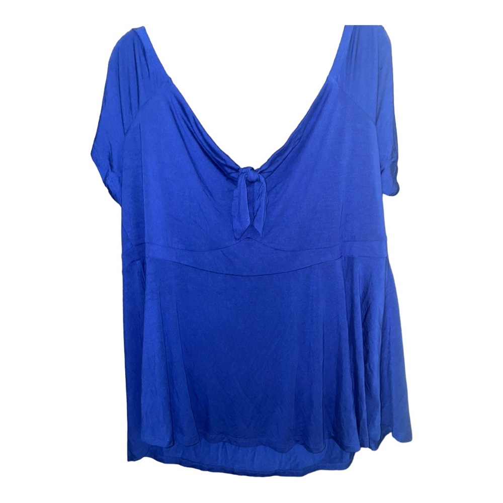 Torrid Size 4X blue off the shoulder royal blue baby doll shirt - Picture 4 of 8